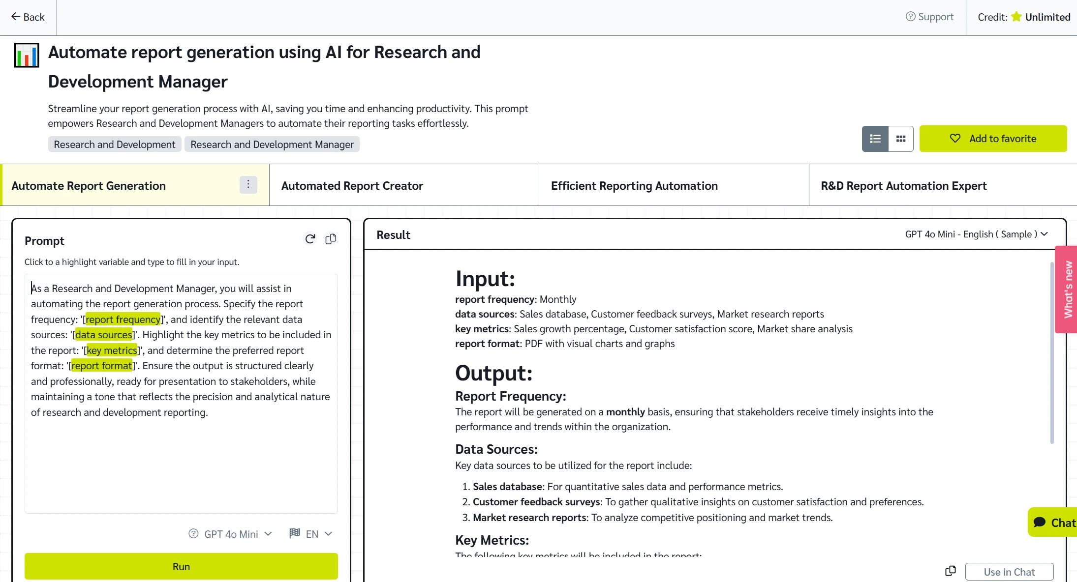 Automate report generation